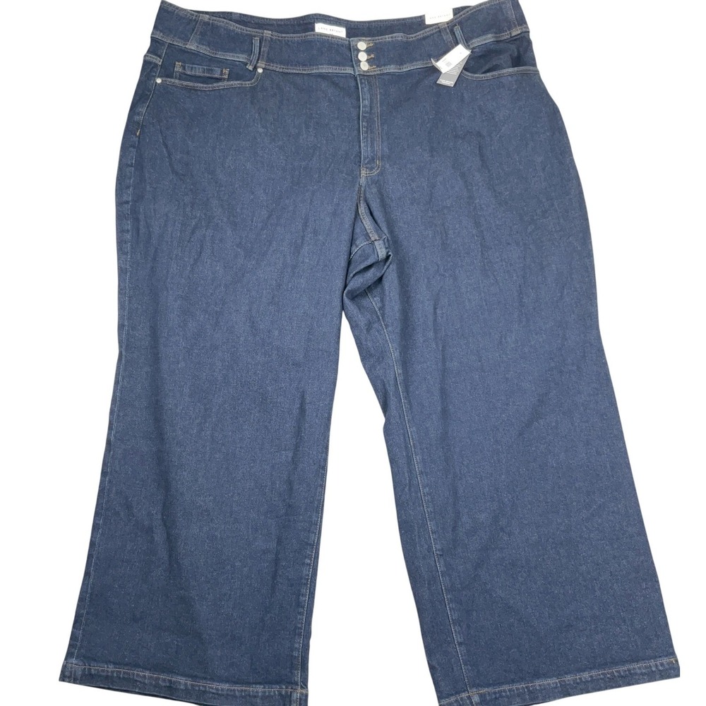 Lane Bryant Jeans Women 34/36 Dark Blue Wide Leg Ultra High Rise Denim‎